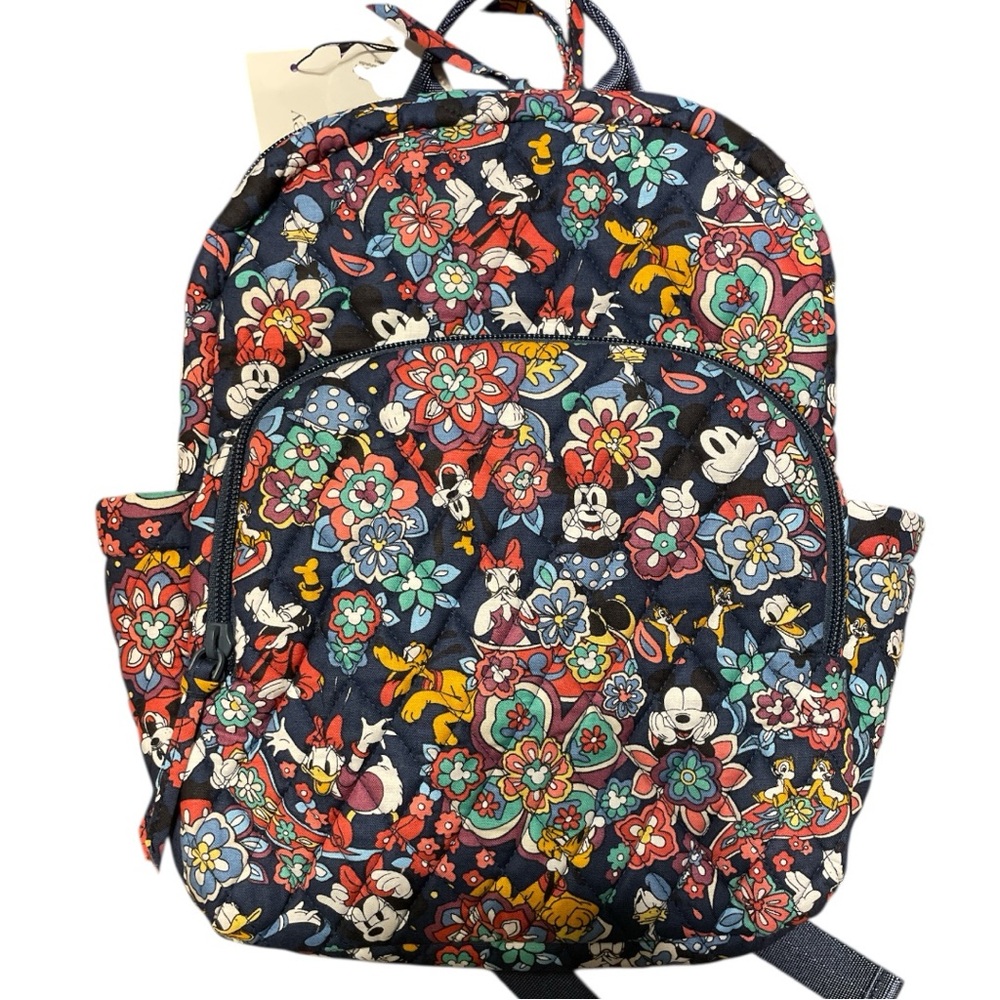 New Vera Bradley Disney Mickey & Friends Playful Floral Essential Small Backpack